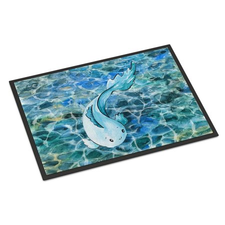 CAROLINES TREASURES Blue Fish Indoor Or Outdoor Mat - 24 x 36 in. BB8524JMAT